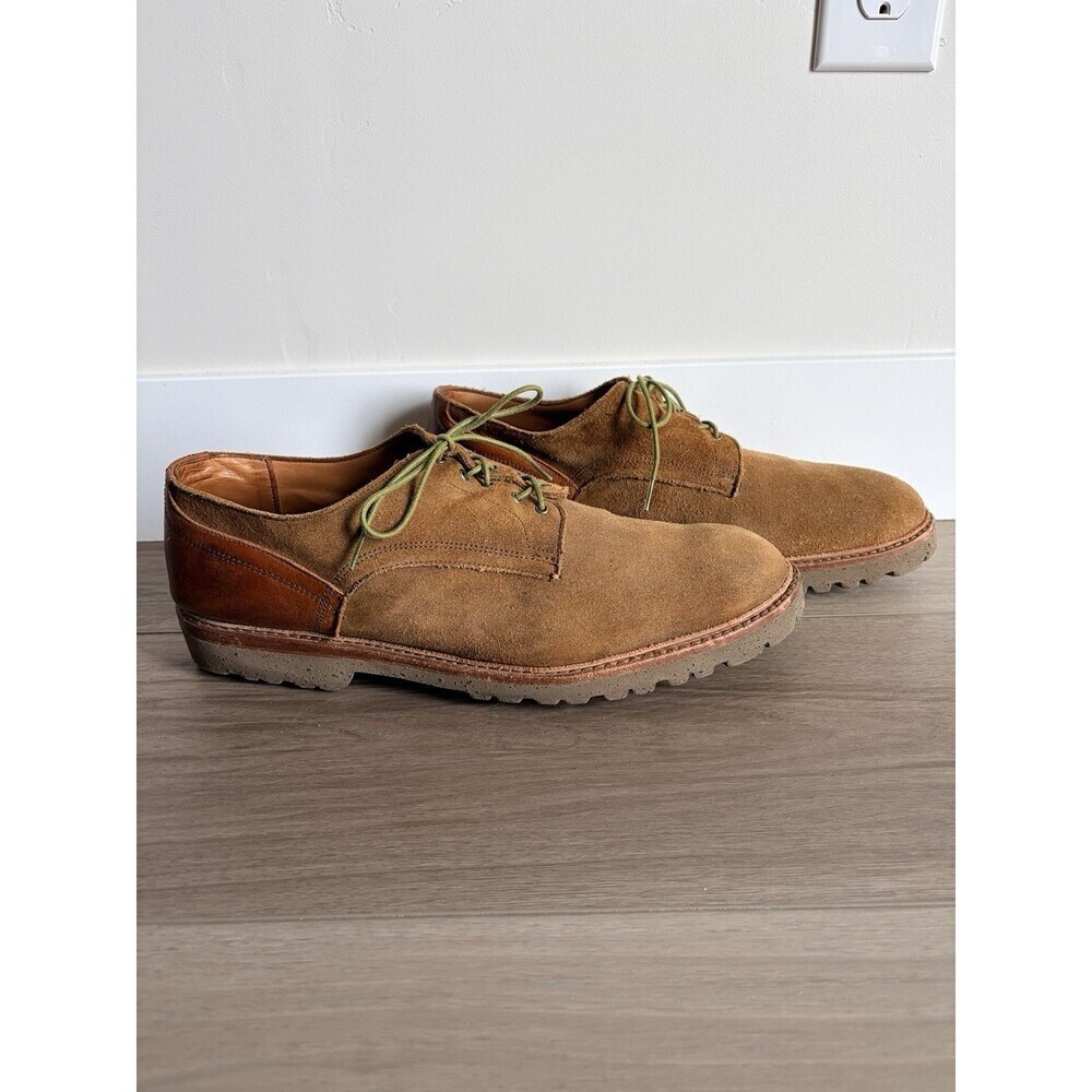 Allen Edmonds "DISCOVERY" Derby Shoe 14 Suede/Cognac Leather DISC